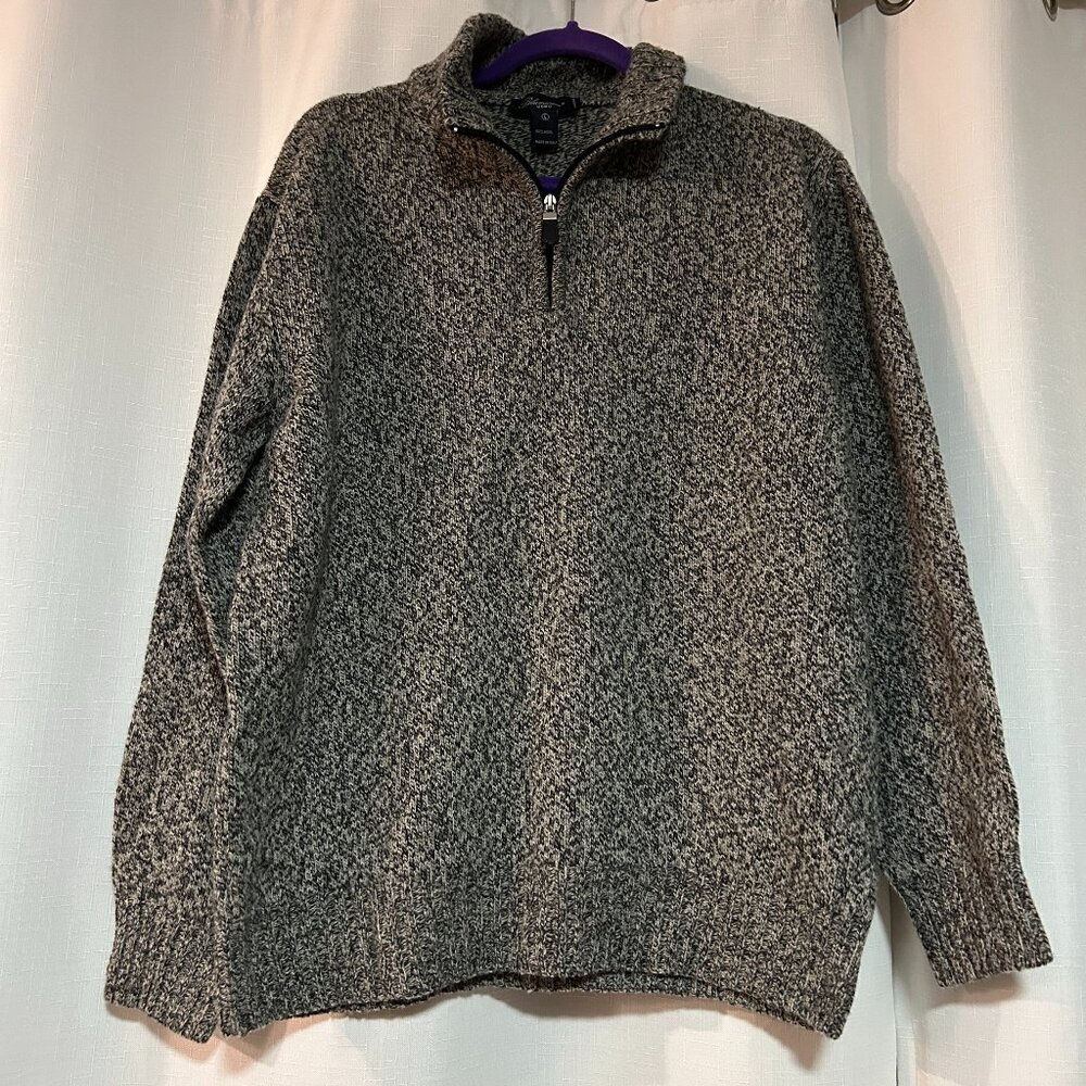 Bluemarine Uomo Italy Men's Wool Pullover Sweater quarterzip sz L Professor prep